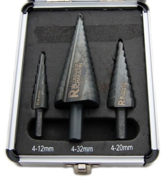 Wiertła stopniowe 4-32mm kpl 3 szt. C9265 Richmann