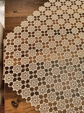 OBRUS CAPPUCCINO GIPIUROWY GIPIURA NA METRY 142CM SZEROKOŚĆ NR3 METR 65 ZŁ