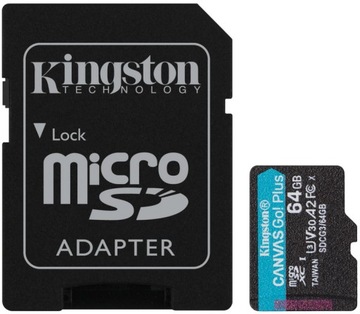 Kingston microSDXC Canvas Go! Плюс карта 128 ГБ 170R A2 U3 V30 + адаптер