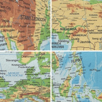 Картина КАРТА МИРА на польском языке на стену 120х80