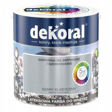 FARBA DEKORAL AKRYLIT W SZARY KLASYCZNY 5L
