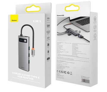 Baseus Hub USB-C 3.1, 3 порта USB 5 Гбит/с, USB-C, VGA, HDMI, кард-ридер
