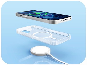 Чехол Magsafe для iPhone 13, прозрачный, магнитный, бронированный + 5D 9H СТЕКЛО