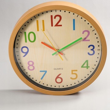 12-calowy cichy kolorowy zegar ścienny dla dzieci