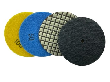 3 SZT DYSK SZLIF SUCHO GRES 100 UCHWYT M14 PROFI