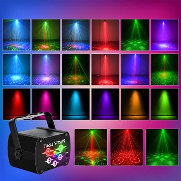 PROJEKTOR LASEROWY LASER DISCO CZUJNIK DŹWIĘKU PILOT