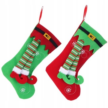2PCS świąteczne pończochy świątecznej sos