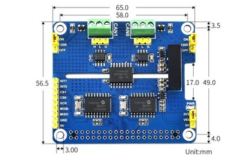 2-канальный изолированный CAN-модуль для Raspberry Pi