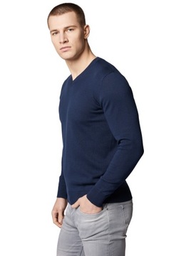 Sweter Męski Granatowy Bawełniany V-neck Próchnik PM6 L