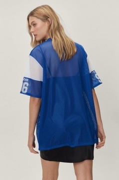 Nasty Gal niebieski siateczkowy T-shirt nr 96 M