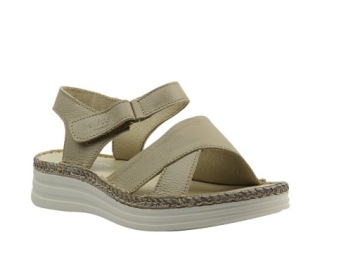 ЖЕНСКИЕ САНДАЛИИ ЭКРЮ HELIOS 123 КОЖАНЫЕ ЛЕГКИЕ УДОБНЫЕ ЗАСТЕЖКА-ЛИПУЧКА