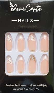 НАКЛАДКИ ДЛЯ ИСКУССТВЕННЫХ НОГТЕЙ С ГЕЛЕВОЙ НАКЛЕЙКОЙ 24 ШТ.