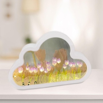 Зеркало DIY Ночник Маленький журнальный столик Ночник Фиолетовое украшение