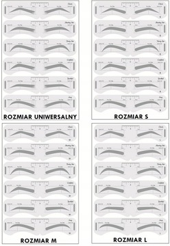 Шаблоны для оформления бровей, симметричная U-линейка