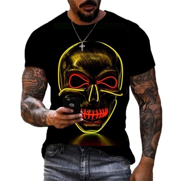 T-SHIRT MĘSKI KOSZULKA 3D NADRUK CZASZKI6XL