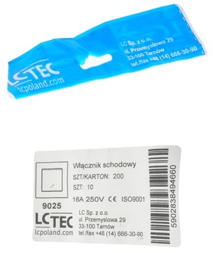 LC Argo łącznik włącznik wyłącznik schodowy biały