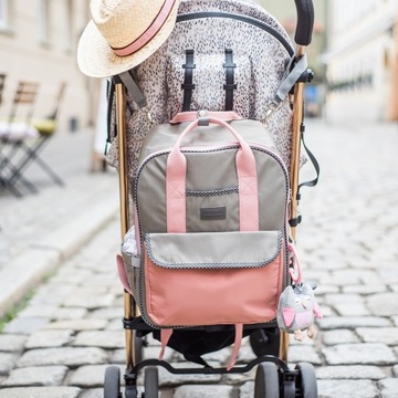 BabyOno Рюкзак для мамы/коляски LONDON LOOK розовый 1425/02