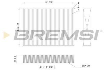 BREMSI FC0432 FILTR VENTILACE PROSTORU SPOLUJEZDCE