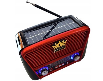 RADIO SOLARNE PRZENOŚNE RETRO AKUMULATOR SOLAR USB
