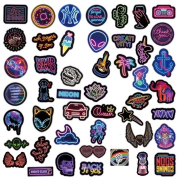 Naklejki wodoodporne graffiti MIX NEON BLACK 50szt