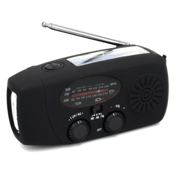 Radio przenośne korba ręczna korba solarna zasilanie Dynamo AM/FM/WB Radio