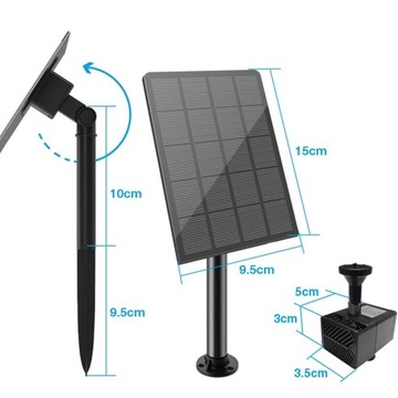 Солнечный фонтан 2,5 Вт для украшения балкона и купания для птиц
