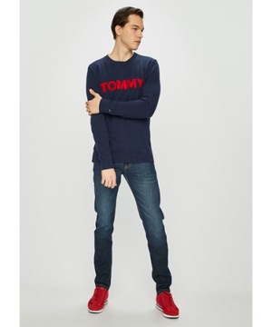 TOMMY HILFIGER GRANATOWY SWETER LOGO (M)