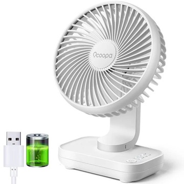 Wentylator biurkowy Ocoopa D606 biały USB akumulator