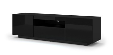 Szafka RTV AURA 150 cm uniwersalna czarny połysk