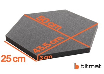 КОВРИК BITMAT PANEL MAT АКУСТИЧЕСКАЯ ПЕНА ШЕСТИГРАННИК 50СМ шестигранник эхо-реверберация 3см