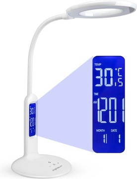 NOWOCZESNA LAMPKA BIURKOWA LED 7W Z WYŚWIETLACZEM