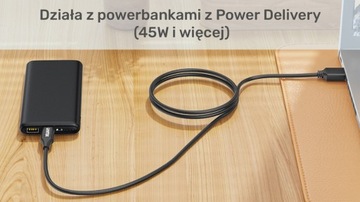 Unitek Kabel zasilający do Lenovo 65W USB-C - DC11*4 5mm