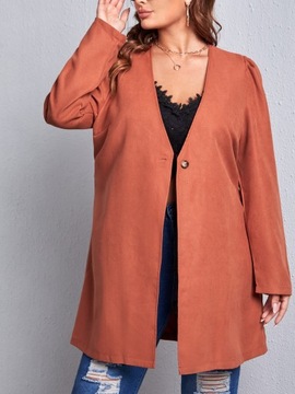 Shein rdzawy płaszcz wiosenny z paskiem XL