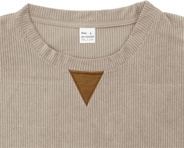 Sztruksowa bluza jesienno-zimowa klasyczna koszulka z krótkim rękawem z
