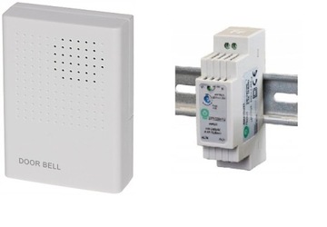 Dzwonek przewodowy do drzwi ATLO ATLO-DB-1 100 dB zasilacz DIN15W12