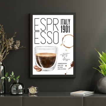 СОВРЕМЕННЫЕ КАРТИНЫ ДЛЯ ГОСТИНОЙ КУХНИ ЭСПРЕССО КОФЕ НАСТЕННЫЙ ПОСТЕР 30X40 A3