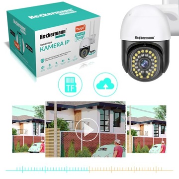 ВНЕШНЯЯ IP-КАМЕРА TUYA С ПОВОРОТНЫМ ЗУМОМ, WIFI И SD-КАРТОЙ, FULL HD 360, 3 Мпикс.