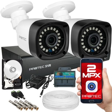 ZESTAW MONITORINGU 2 KAMERY MOCNY OBRAZ W NOCY 4TB podgląd online