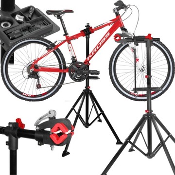 STOJAK ROWEROWY NA ROWER SERWISOWY Z PÓŁKĄ WIESZAK UCHWYT REGULOWANY ZACISK