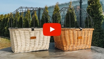 Натуральная корзина на руль для собак и кошек + подушка