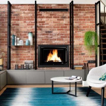 Каминная решетка OPEN 20x6см, матовый черный