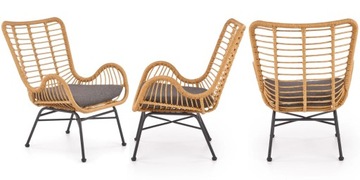 Стул сада террасы для балкона Rattan Garden Metal Boho Ikaro