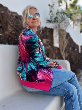 Bomberka FloModo L/XL kolorowa oryginalna bluza bawełna wzory, Rozkwit