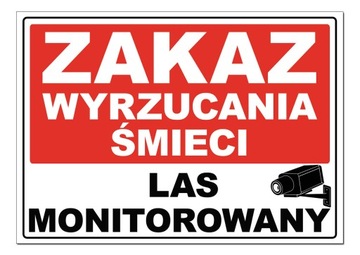 ZAKAZ WYRZUCANIA ŚMIECI las monitorowany tablica proszę nie wyrzucać znak