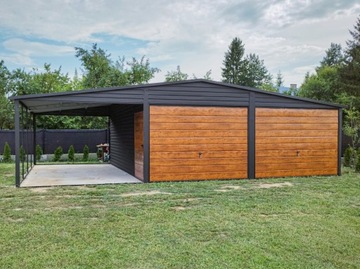 Оловянный гараж с коммунальным помещением и укрытиями 12x5 м, Transtal