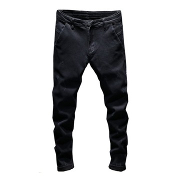 Black Jeans Men Slim Skinny Fit 2022 Spring And Au