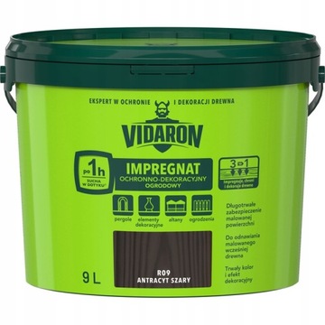 VIDARON IMPREGNAT OGRODOWY ANTRACYT SZARY 0,7L