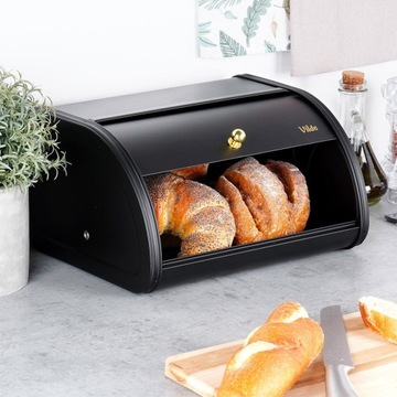 ХЛЕБ Контейнер для хлеба, булочек, металл, черный, кухня ВЫХОД