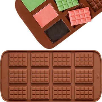 СИЛИКОНОВАЯ ФОРМА, ПЛОСКИЙ ШОКОЛАДНЫЙ батончик, Форма для ШОКОЛАДА, МИНИ-ПОРЦИИ