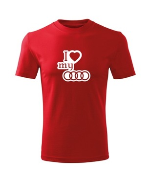 Koszulka T-shirt męska M87 AUDI A4 A3 A5 czerwona rozm XL